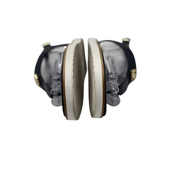 Michael Kors Womens Thong Sandals Size 9M Navy Gold Logo - Picture 6 of 12